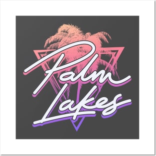 Palm Lakes Logo. Gradient White. Posters and Art